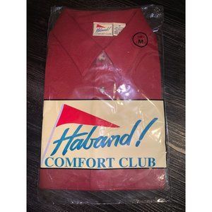 VTG, NWT! Haband Comfort Club Darker Red Knit Sport Shirt Medium
